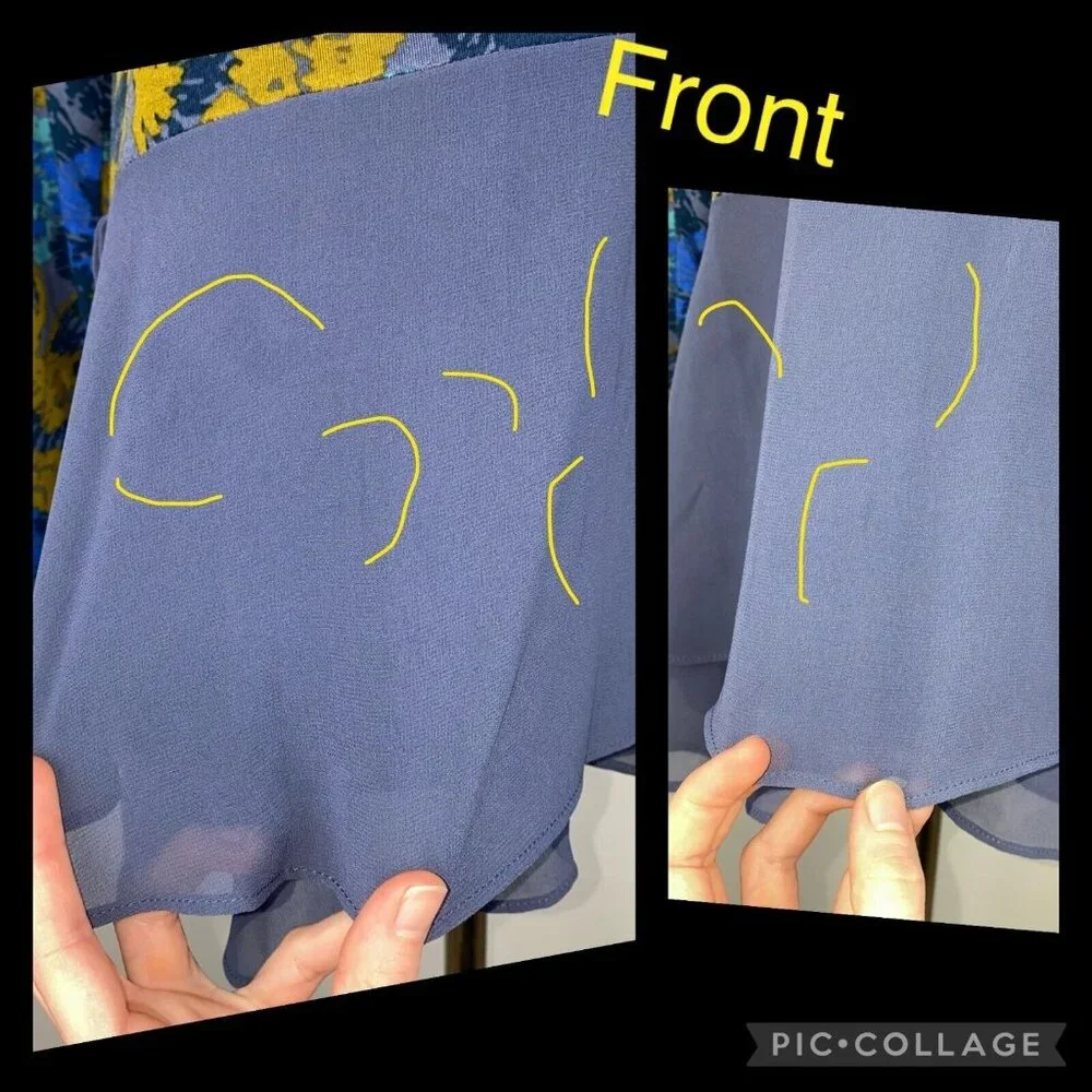 LOGO By Lori Goldstein Womens US XS Floral Cotton Modal Woven Chiffon Tunic Top - Picture 13 of 16